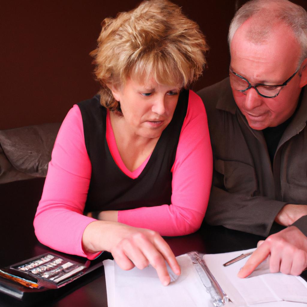 Elderly couple managing retirement finances