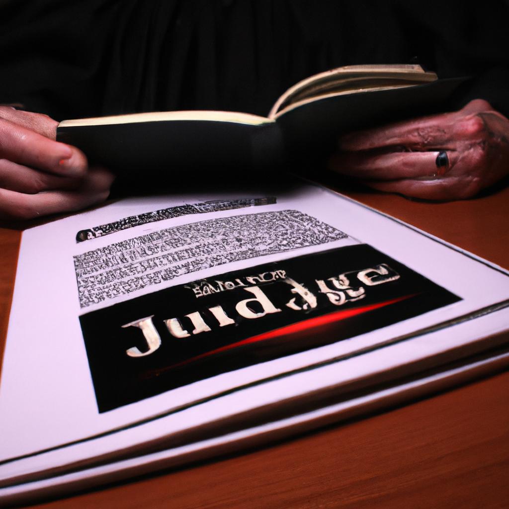 Judge reading sentencing guidelines book
